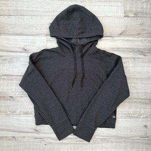 GAP Gapfit Dark Grey Cropped Stretchy Hoodie L